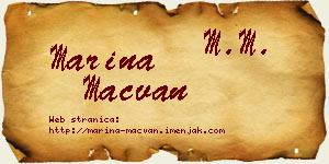 Marina Mačvan vizit kartica